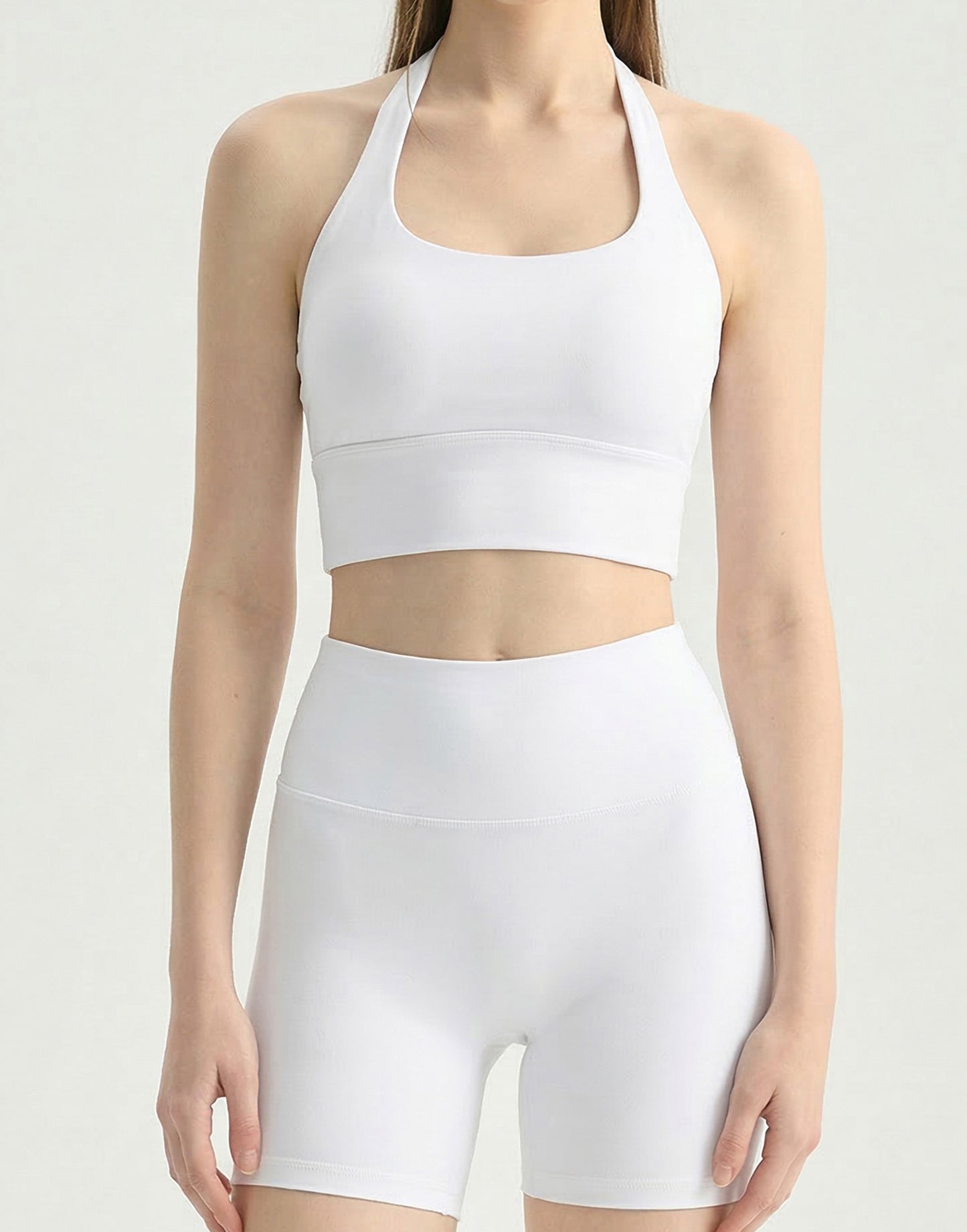 03/2026 Halter neck fitness vest yoga sports bra twisted backless fitness sports bra with fixed cups