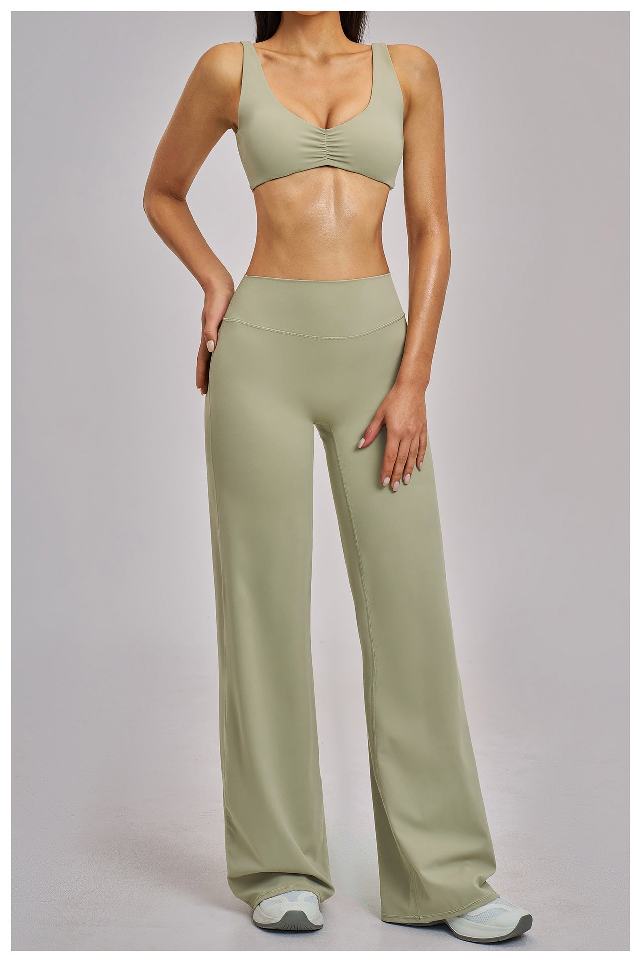 03/2026 Brushed Yoga Set, Sports Wide-Leg Set, Outdoor Casual Sports Set 4520