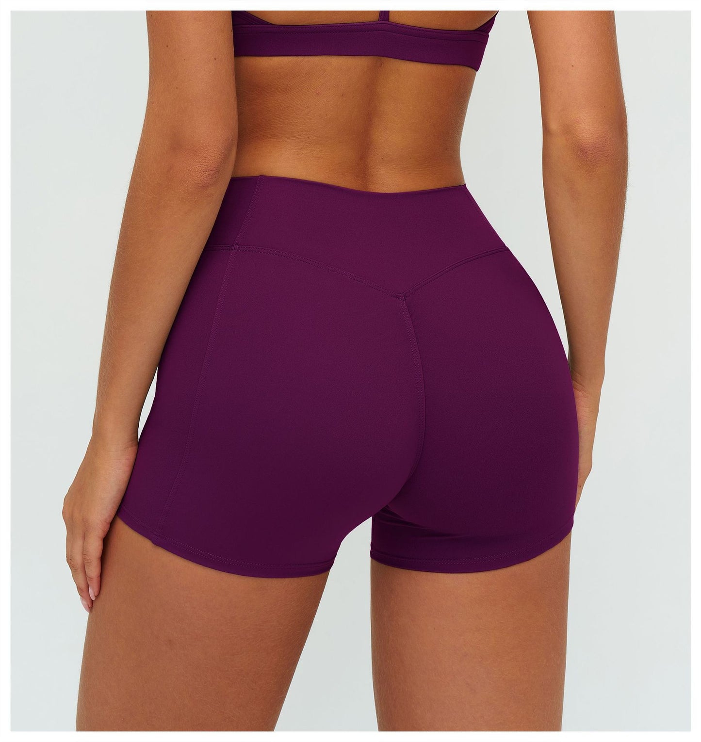 12/2025 Women's high-waisted, brushed yoga shorts with pleats and hip-lifting design, perfect for outdoor running and sports (style number 9313).