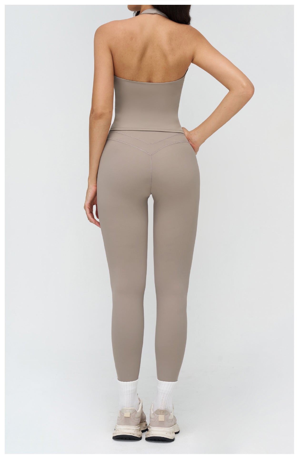 12/2025 V-neck halter yoga vest, tight brushed back beauty sports vest, outdoor running fitness underwear 3109