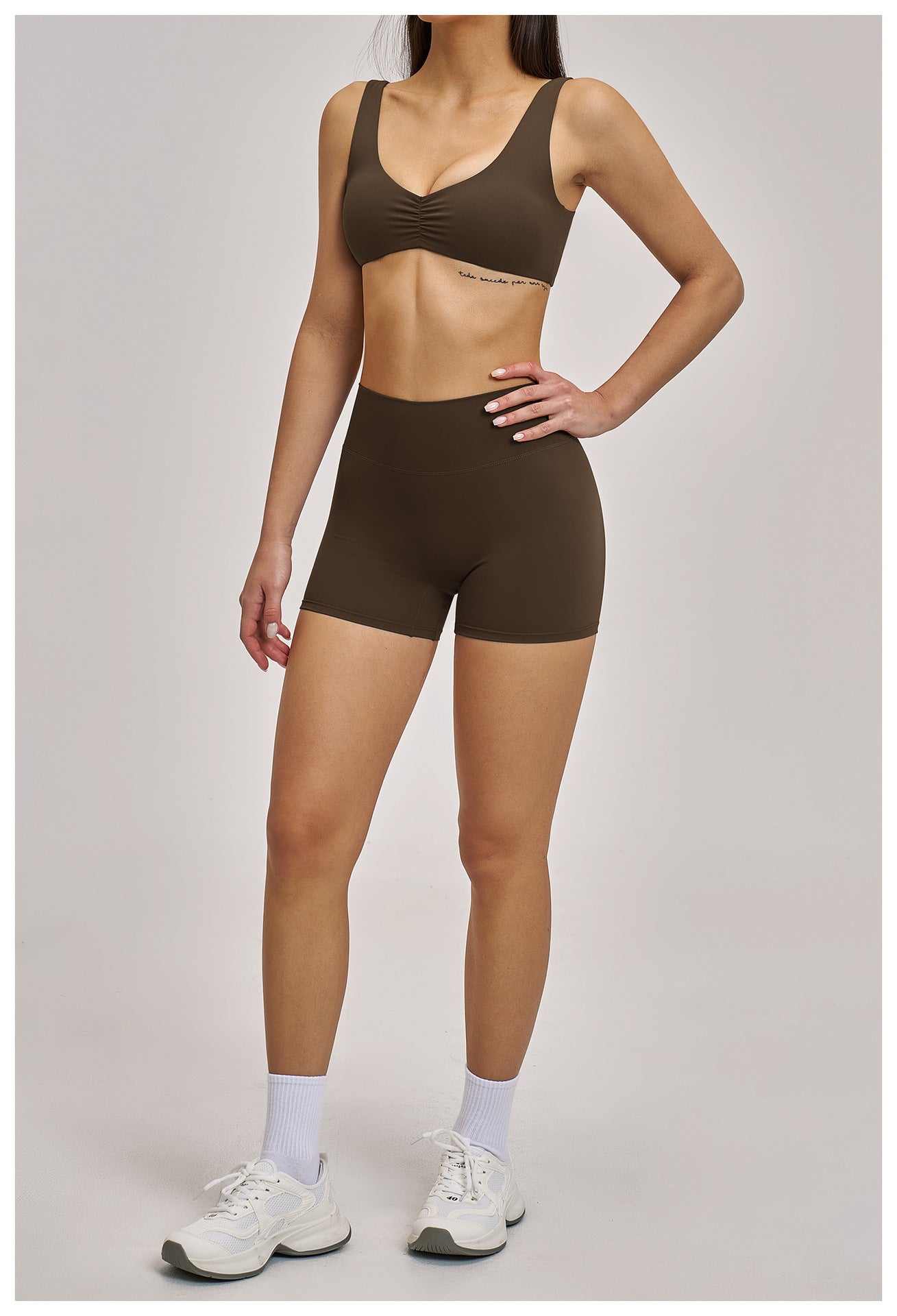 03/2026 Ensemble de Yoga en Micro Flannel Robuste - Ensemble Sportif de Course et Fitness Style Européen - Vêtements de Yoga à Dos Nu et Cou Attaché - 4520