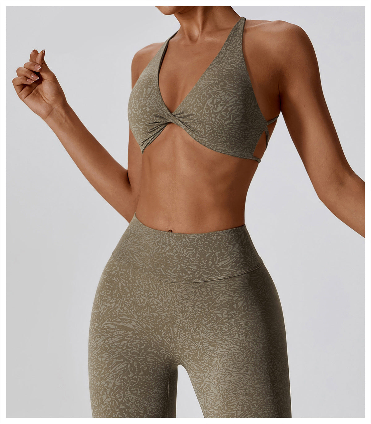Printed sexy yoga bra tight sports underwear nude fitness yoga clothing 8256
