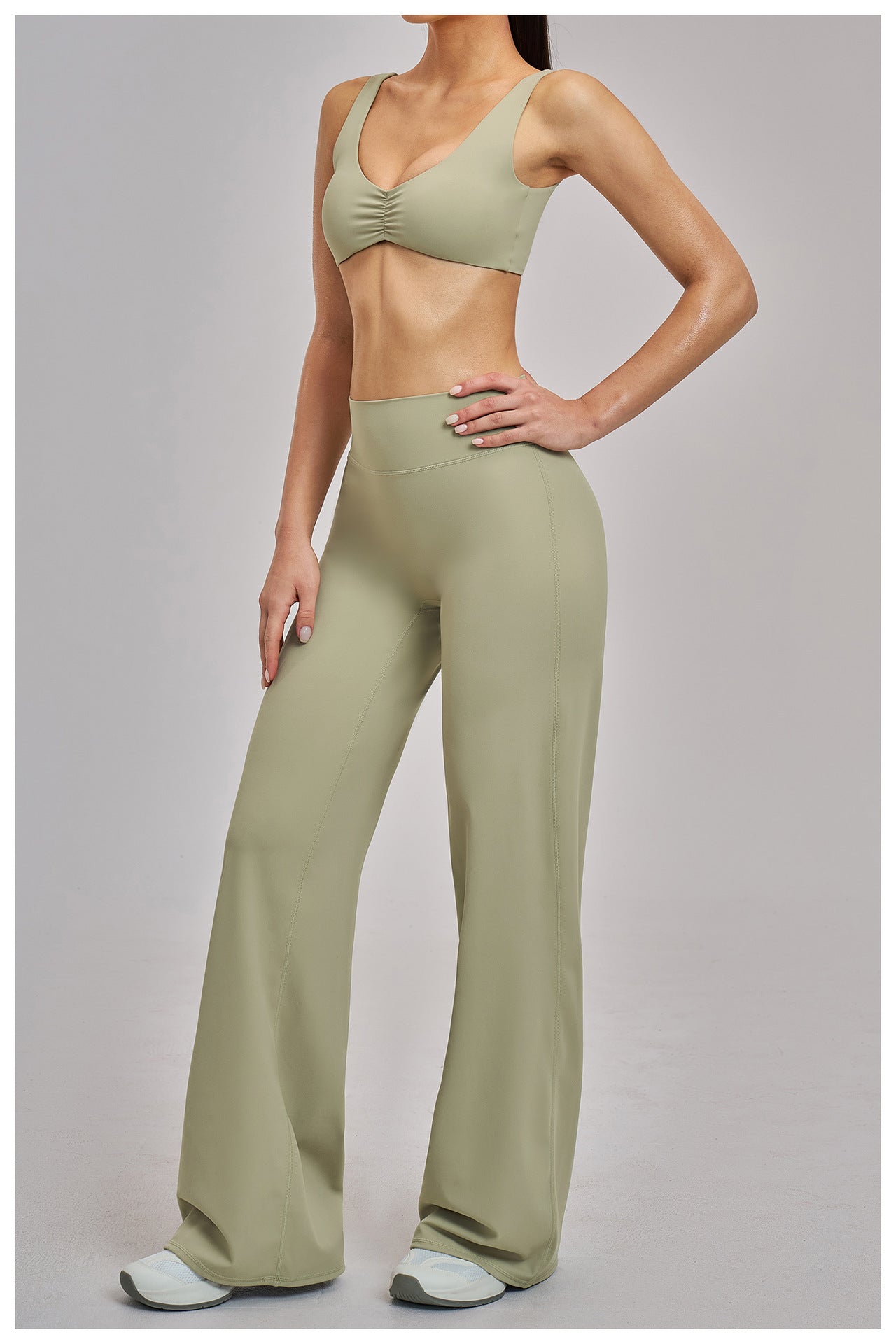 03/2026 Brushed Yoga Set, Sports Wide-Leg Set, Outdoor Casual Sports Set 4520