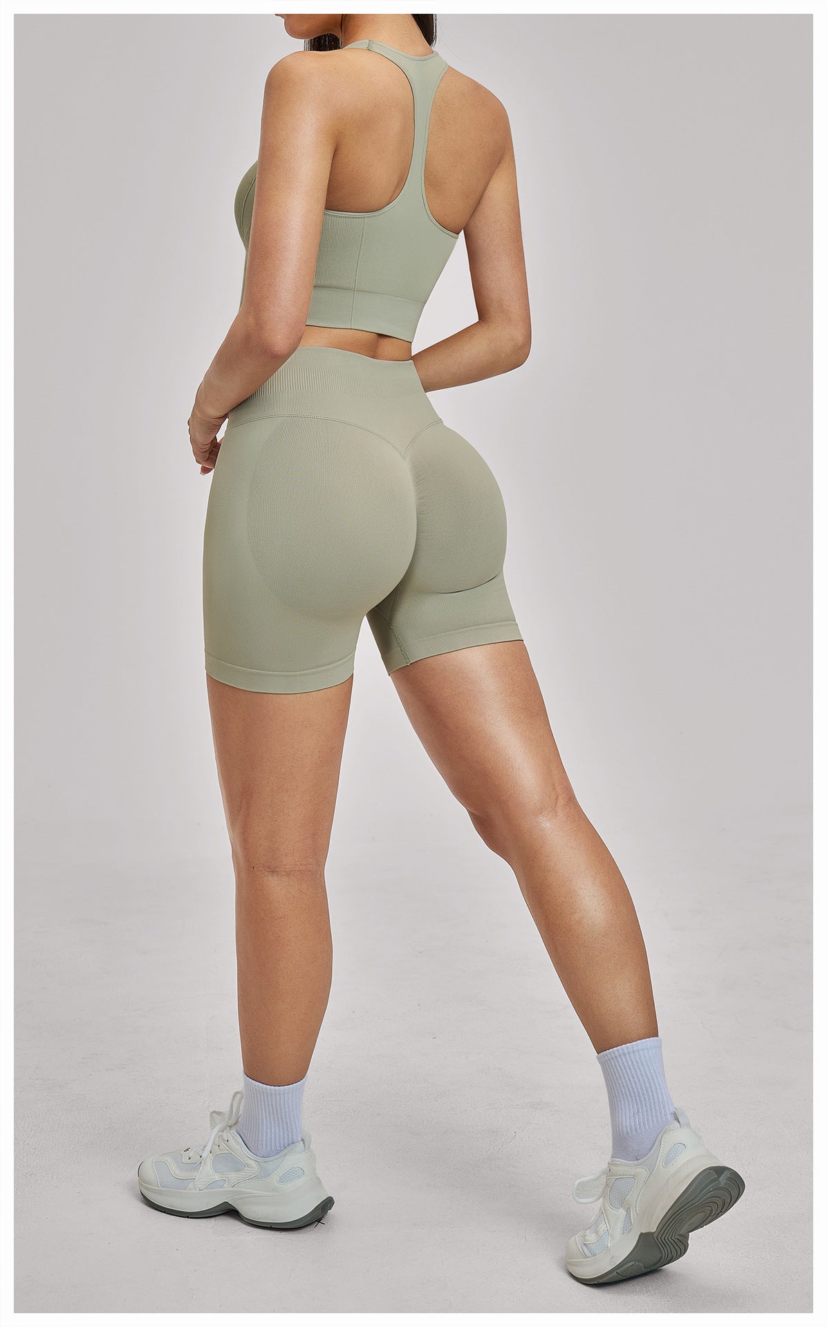 03/2026 Racerback Fitted Yoga Set, Seamless Fitness Wear, High-Elastic Running Sports Set for Women, 5518