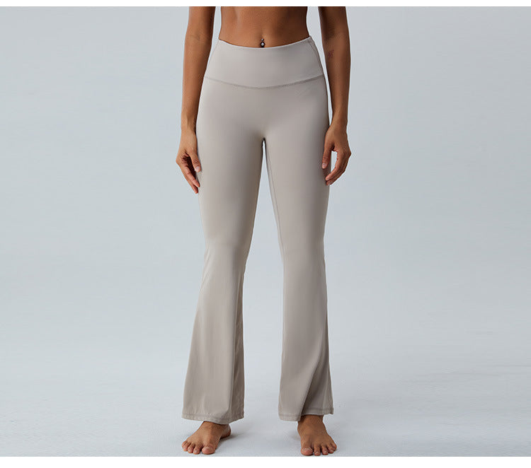 2023.08 Autumn new naked sense of lean speaker yoga pants women micro stretch wide leg pants high waist lift hip outdoor sports fitness pants