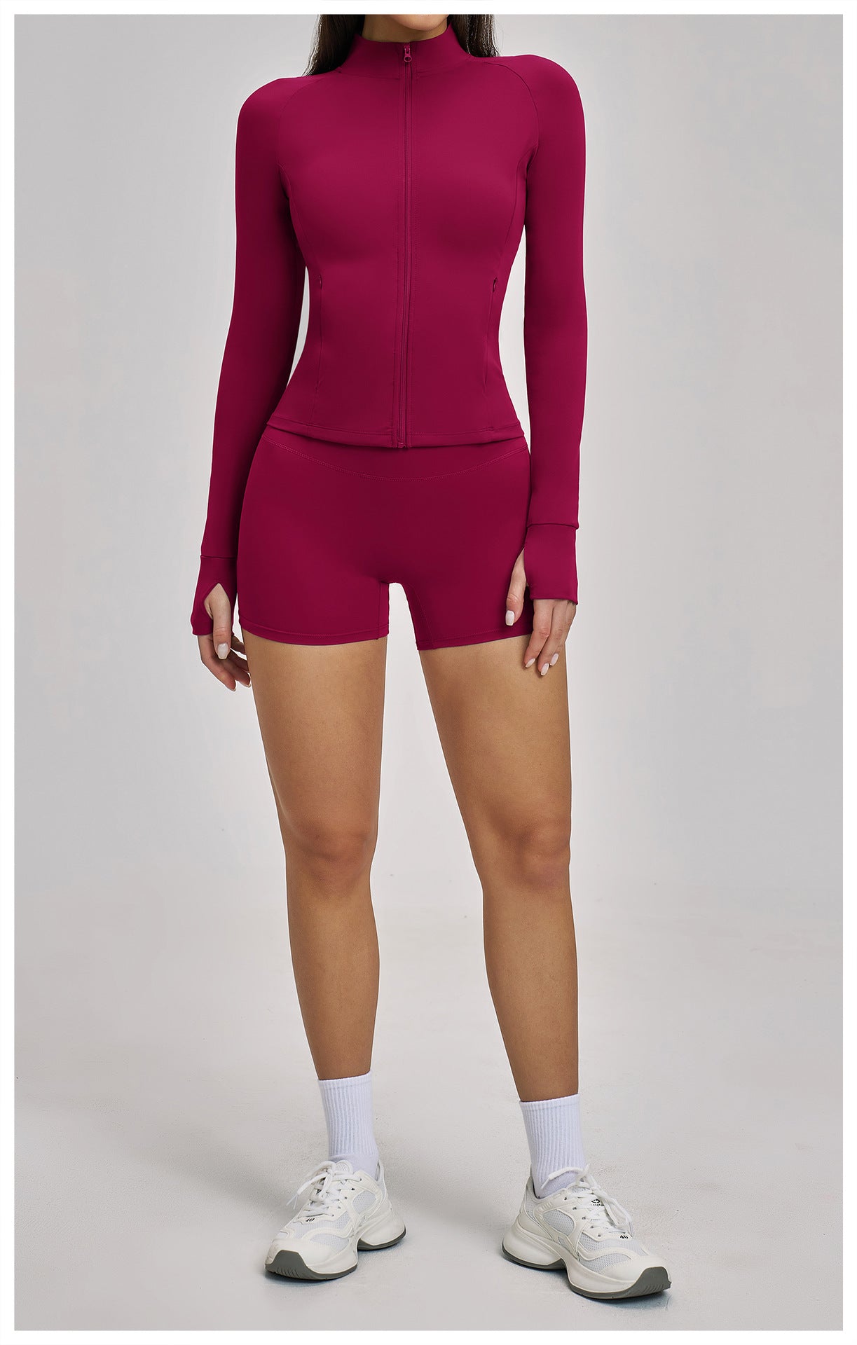 03/2026  Quick-drying fitness set with zipper, casual set for women, outdoor cycling, running and sports outfit, 4510
