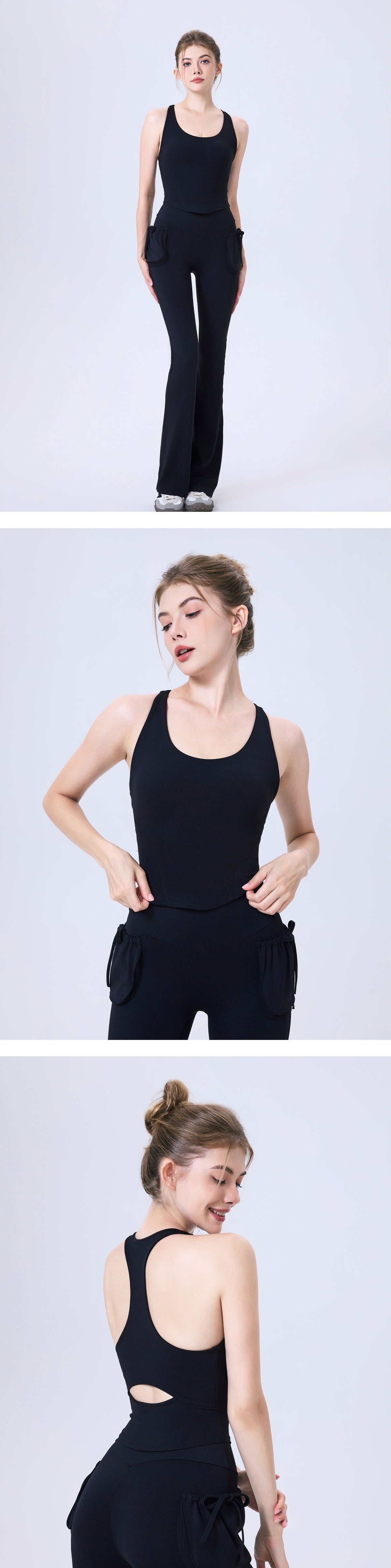 10/2025 Round-neck moisture-wicking sports bra with a back support for women, shock-proof running bra, fitness and yoga sports top, backless bra