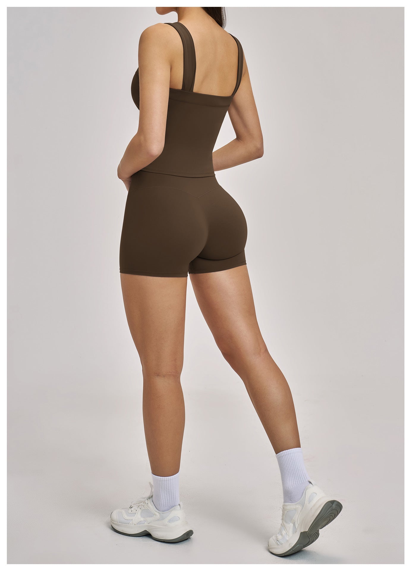 03/2026 Brushed Micro-flare Yoga Set, European and American Style Sports Running Fitness Set, Halter Neck Yoga Suit 4520