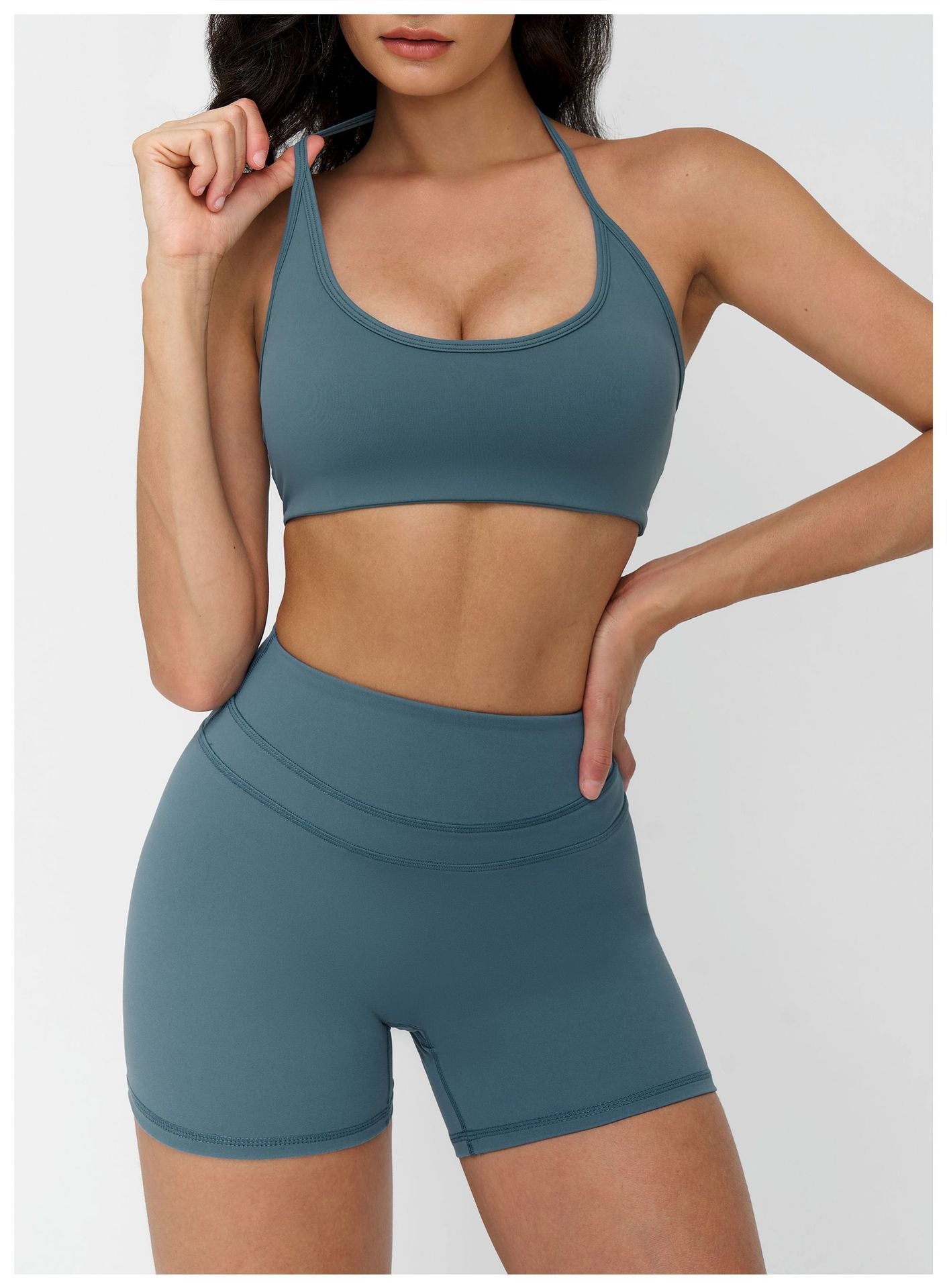 12/2025 European and American brushed yoga bra, neck-hanging hollow beauty back bra, fitness running sports underwear for women 3109