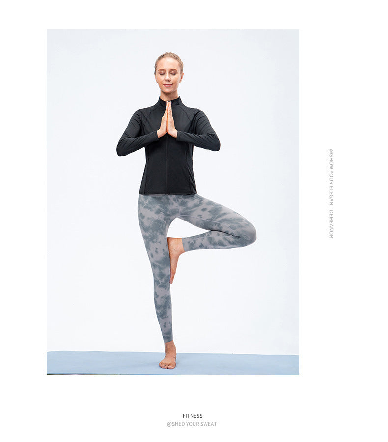 09/2025 Veste de sport à fermeture éclair et manches longues pour femme Automne/Hiver, Tenue de yoga de fitness ajustée, Haut de course élastique à séchage rapide 12613