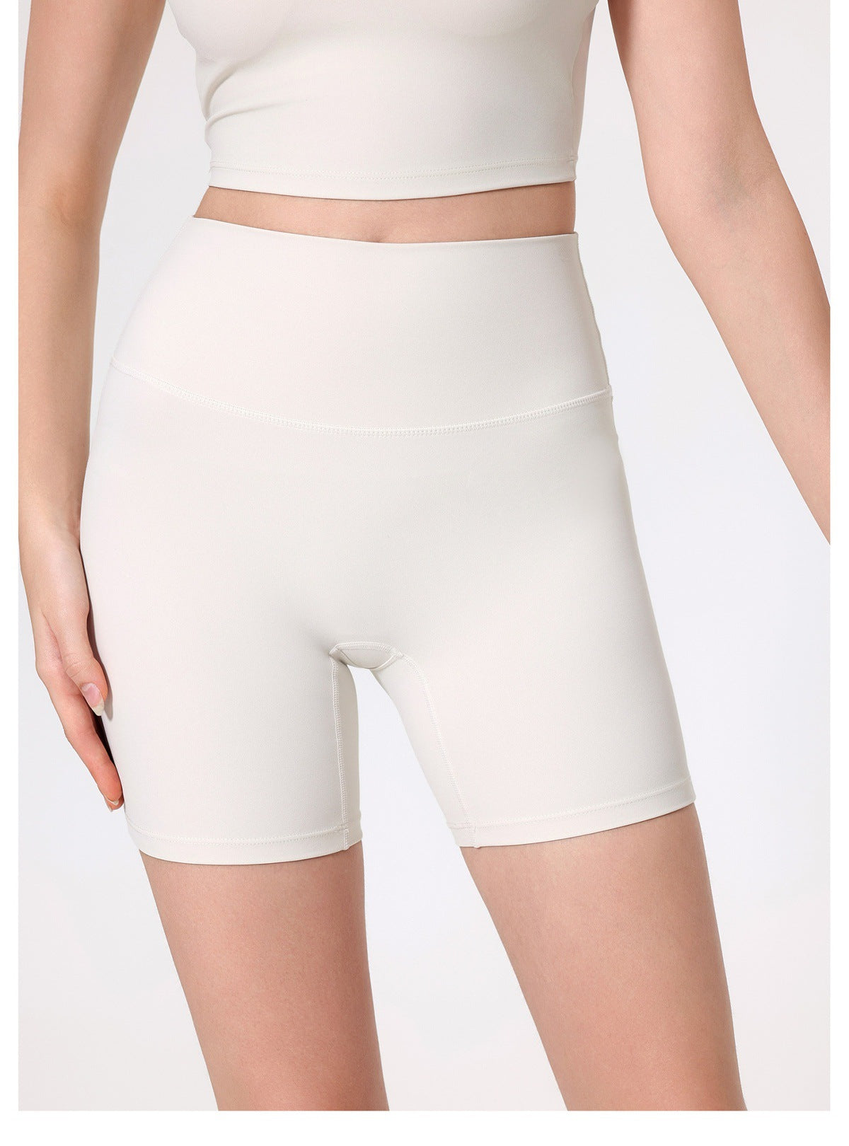 12/2025 fouregg Cloud-Feel Yoga Shorts Peach Lift High-Waisted Gym Biker Shorts YDK3137