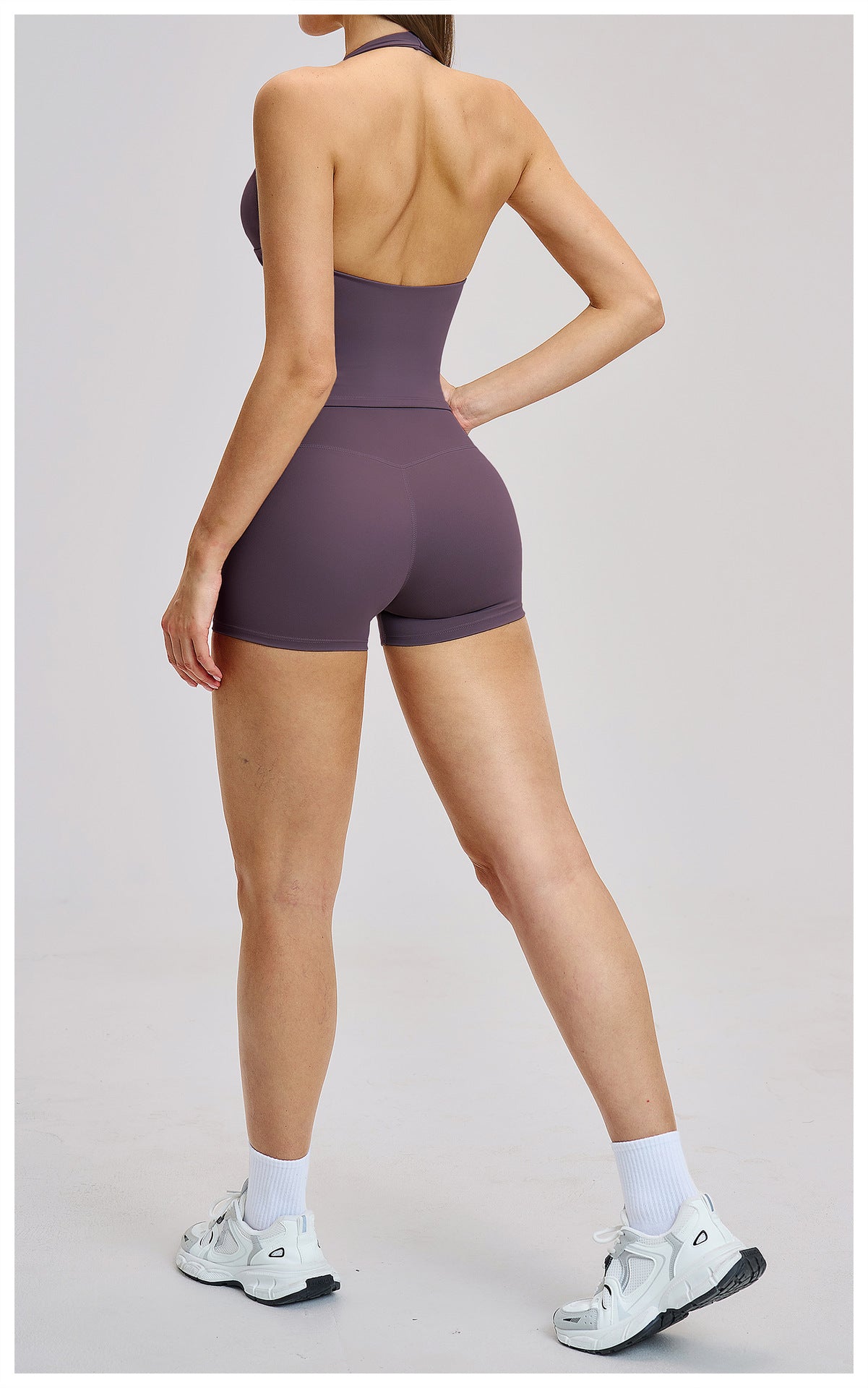 03/2026 Brushed Micro-flare Yoga Set, European and American Style Sports Running Fitness Set, Halter Neck Yoga Suit 4201