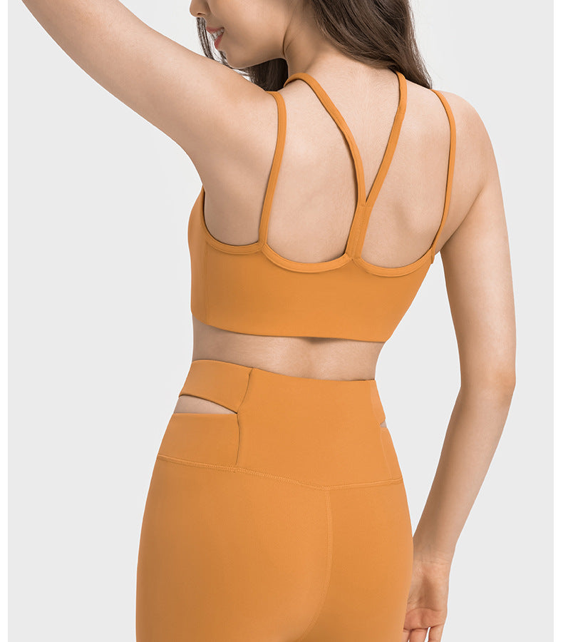 2023.09 Creora Hyosung Heart Fine belt beauty back Push-up Sports bra High elastic skin Sculpting Yoga sports underwear women