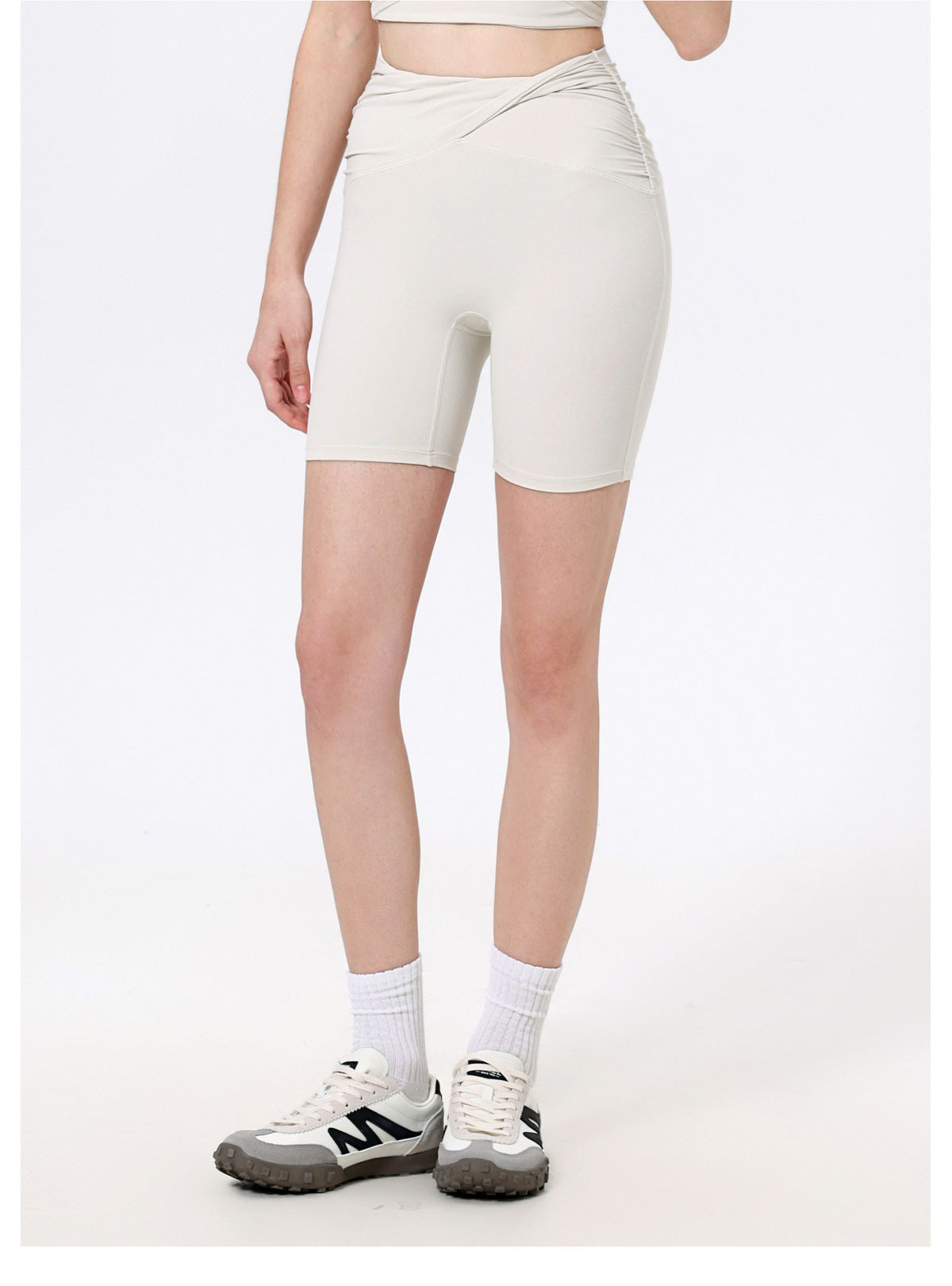 12/2025  fouregg Ruched Booty Yoga Shorts Nude-Feel High-Waist Gym Biker ShortsDK3119