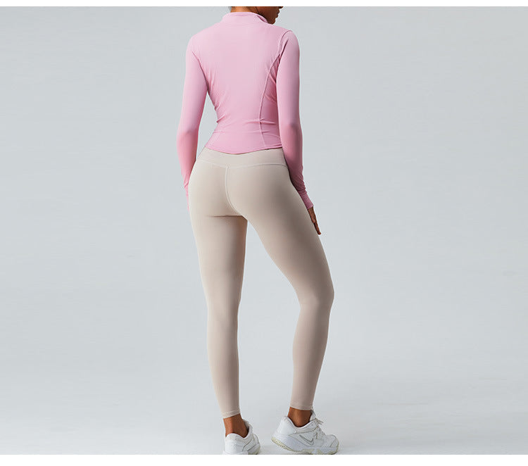 2023.09 Autumn new cloud sense zipper yoga coat female slimming long sleeve fitness coat quick drying sports coat