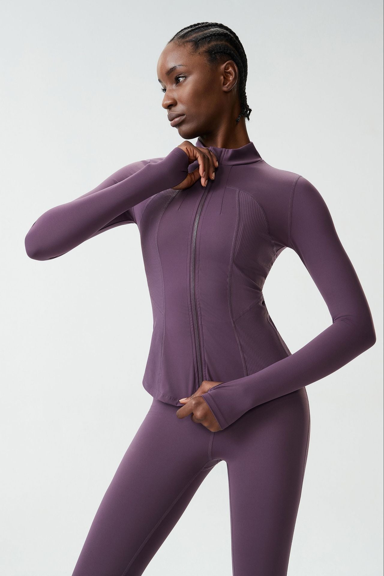 01/2026 Vêtements de yoga grande taille à manches longues pour femmes, veste de sport à fermeture éclair séchage rapide, haut de sport de fitness à manches longues