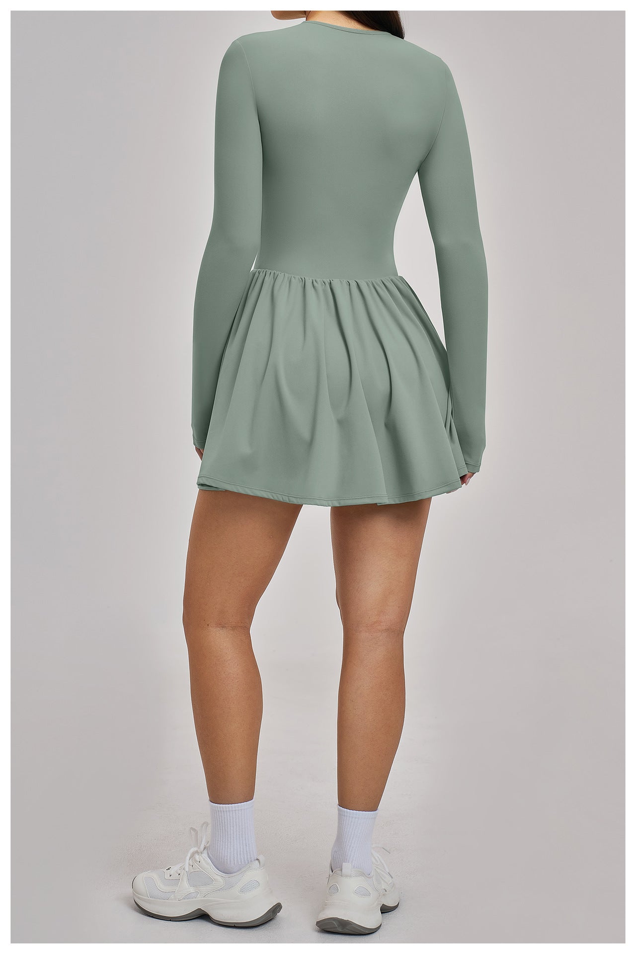 03/2026  Falda de tenis FOUREGG de imitación de dos piezas al por mayor, capa base, falda con bolsillo anticomprometida para fitness, vestido deportivo 9577