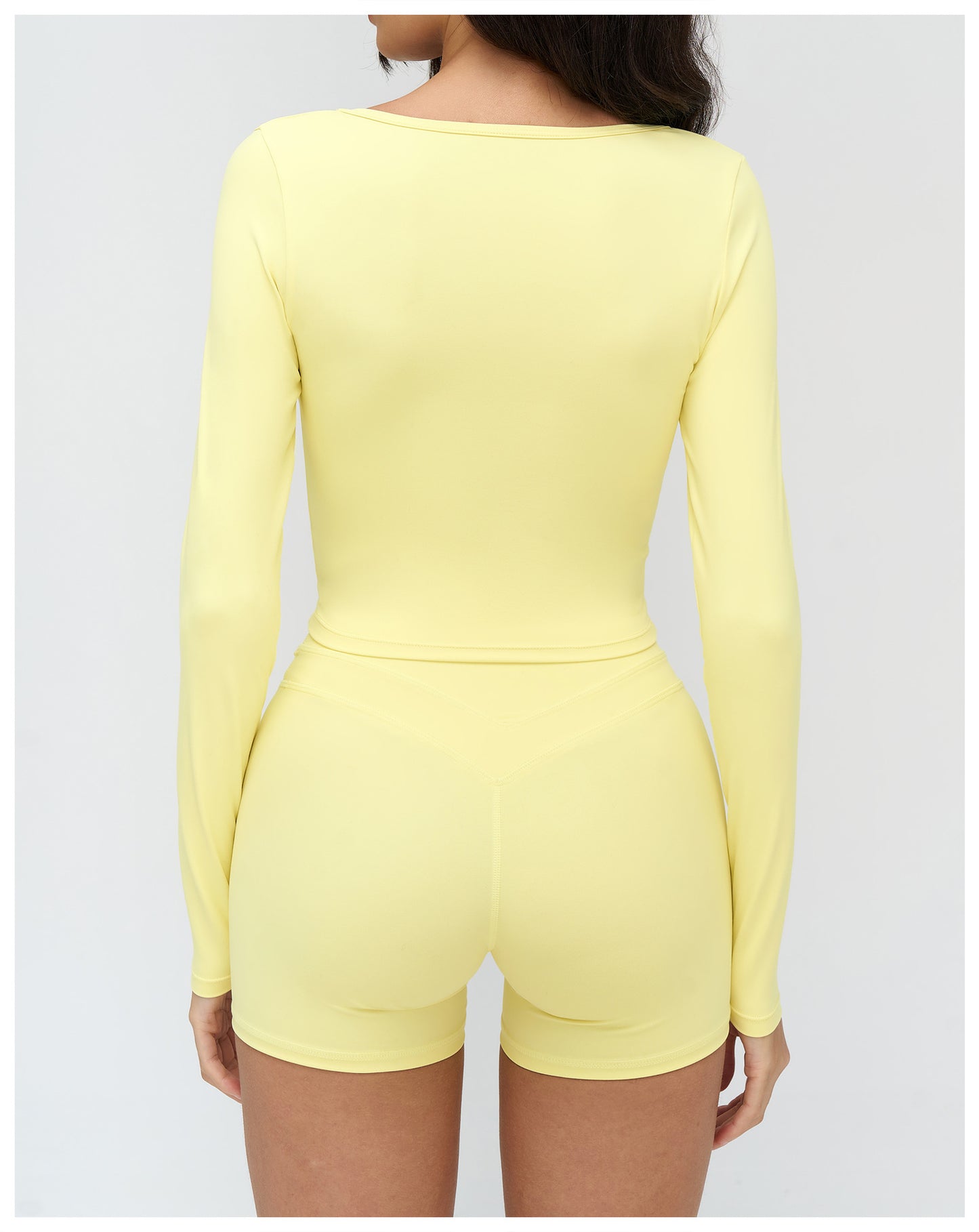 12/2025 Brushed yoga long-sleeved V-neck T-shirt, tight casual yoga wear, outdoor running and fitness sport top 3109 -