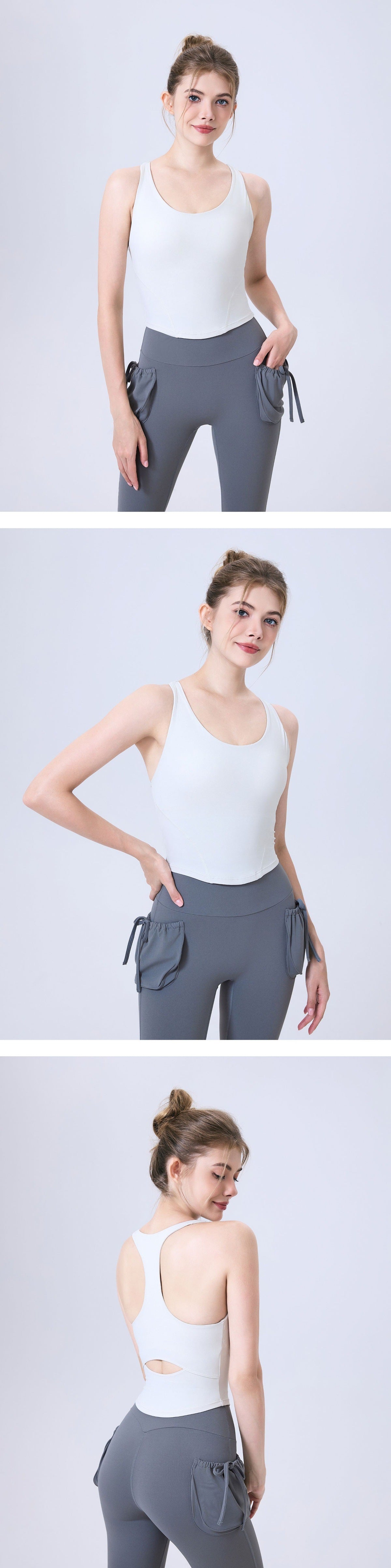 10/2025 Round-neck moisture-wicking sports bra with a back support for women, shock-proof running bra, fitness and yoga sports top, backless bra