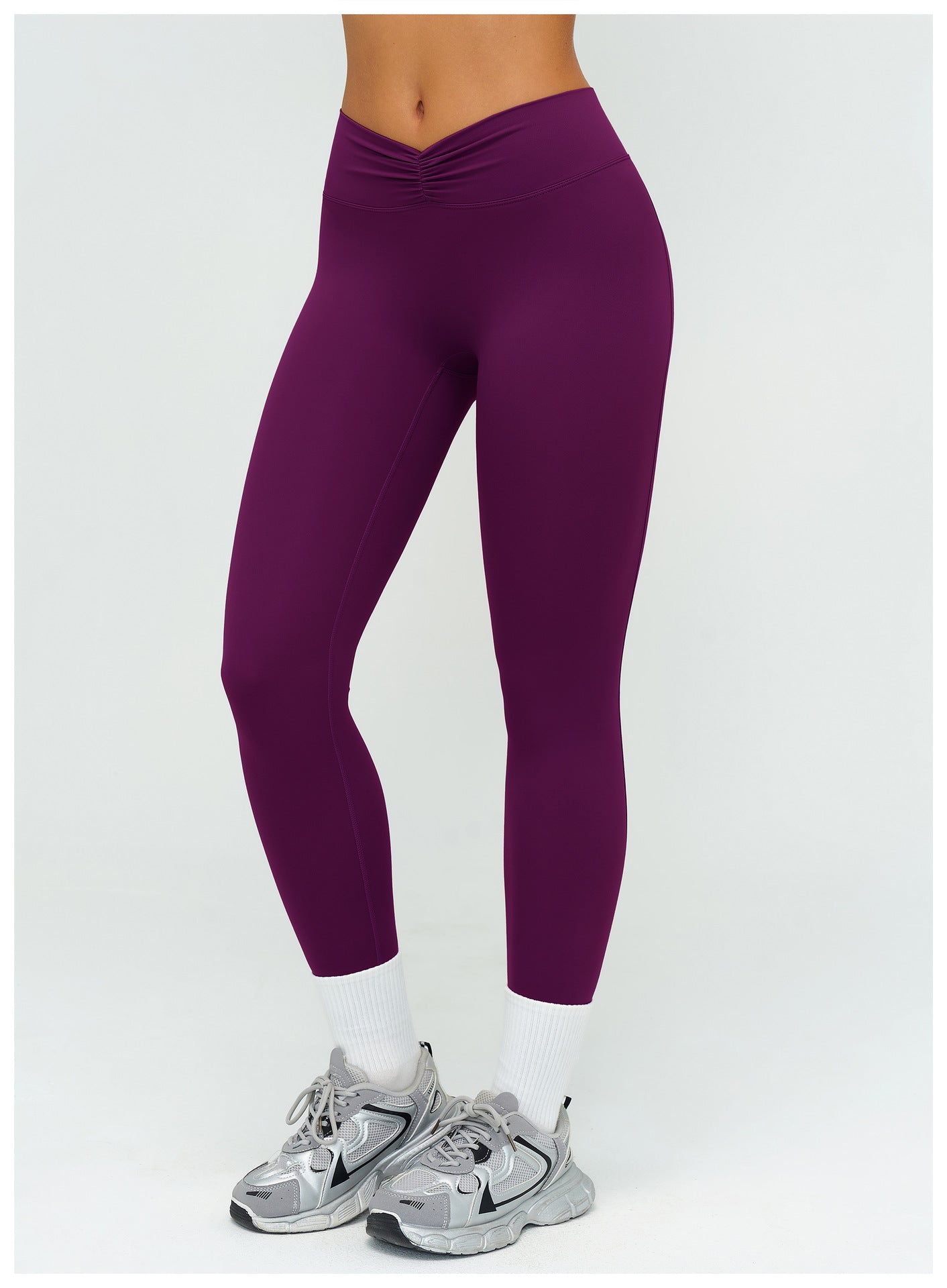 12/2025 Pantalones largos de yoga, cepillados, de cintura alta, fruncidos, ajustados, para deportes al aire libre, correr, fitness, 9313