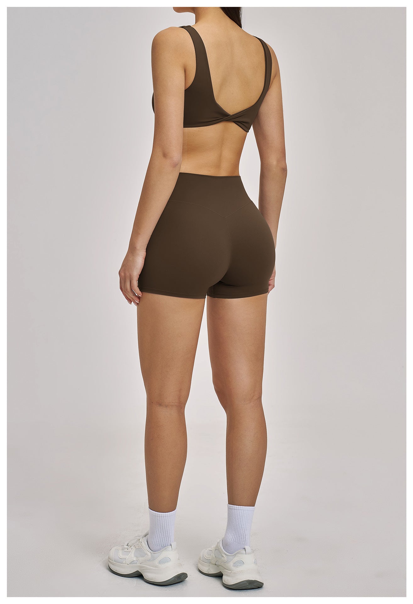 03/2026 Ensemble de Yoga en Micro Flannel Robuste - Ensemble Sportif de Course et Fitness Style Européen - Vêtements de Yoga à Dos Nu et Cou Attaché - 4520