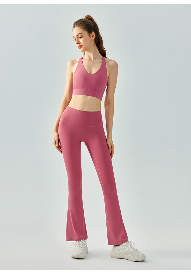 Yoga vest with chest pad summer fitness sling beautiful back bra top water drop fixed cup running sports bra