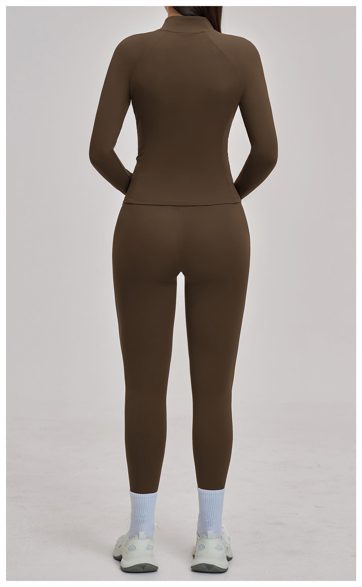 03/2026 Women's Zipper Casual Yoga Set, Brushed Outdoor Cycling Running Sports Fitness Set 4510