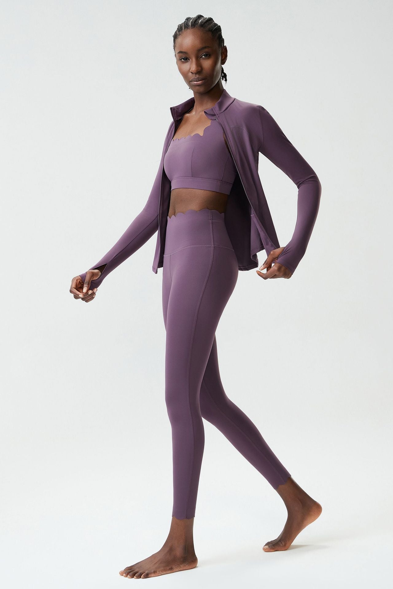 01/2026 Women's Plus Size Fitted Yoga Suit Set, Elastic Quick-Drying Sports Fitness Suit Set (3 Pieces)