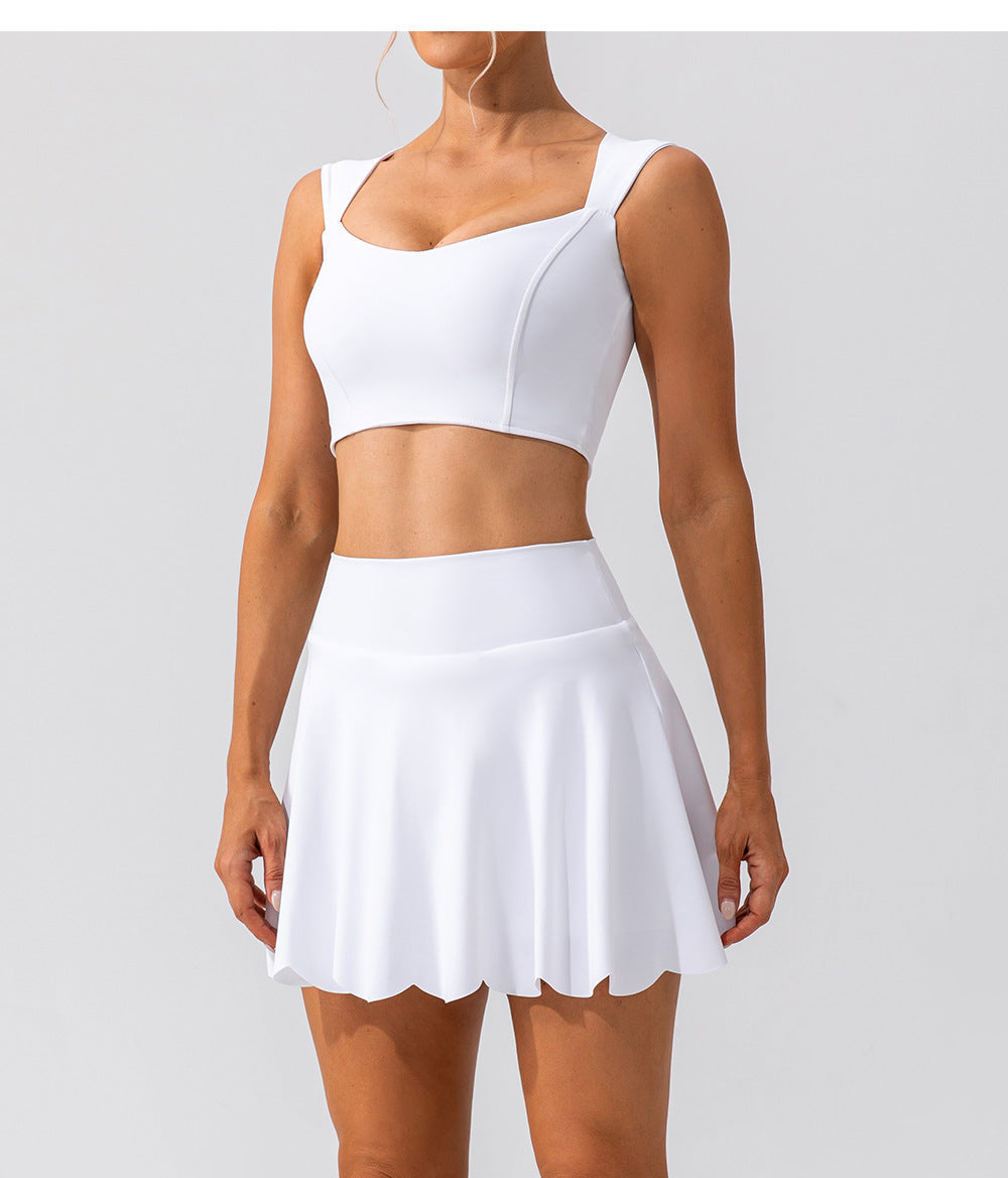 slim yoga skirt mini skirt pants running fitness tennis anti-light sports skirt