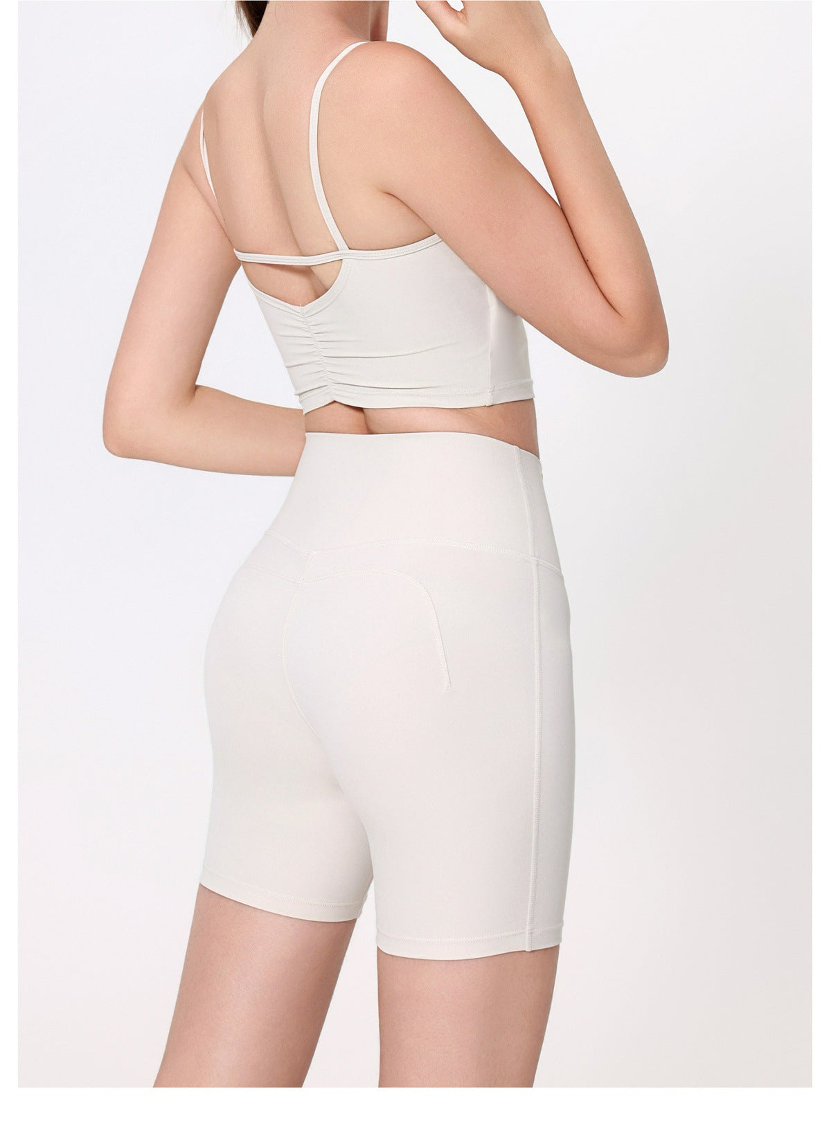 12/2025 fouregg Cloud-Feel Yoga Shorts Peach Lift High-Waisted Gym Biker Shorts YDK3137