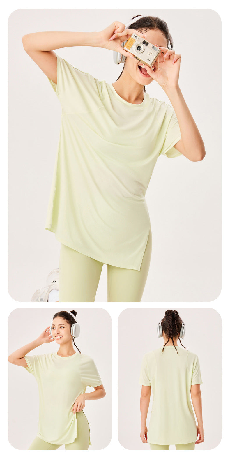fouregg Plus Size Yoga Top Mesh Patchwork Cropped Gym Tee Bulk Stock Ready to Ship