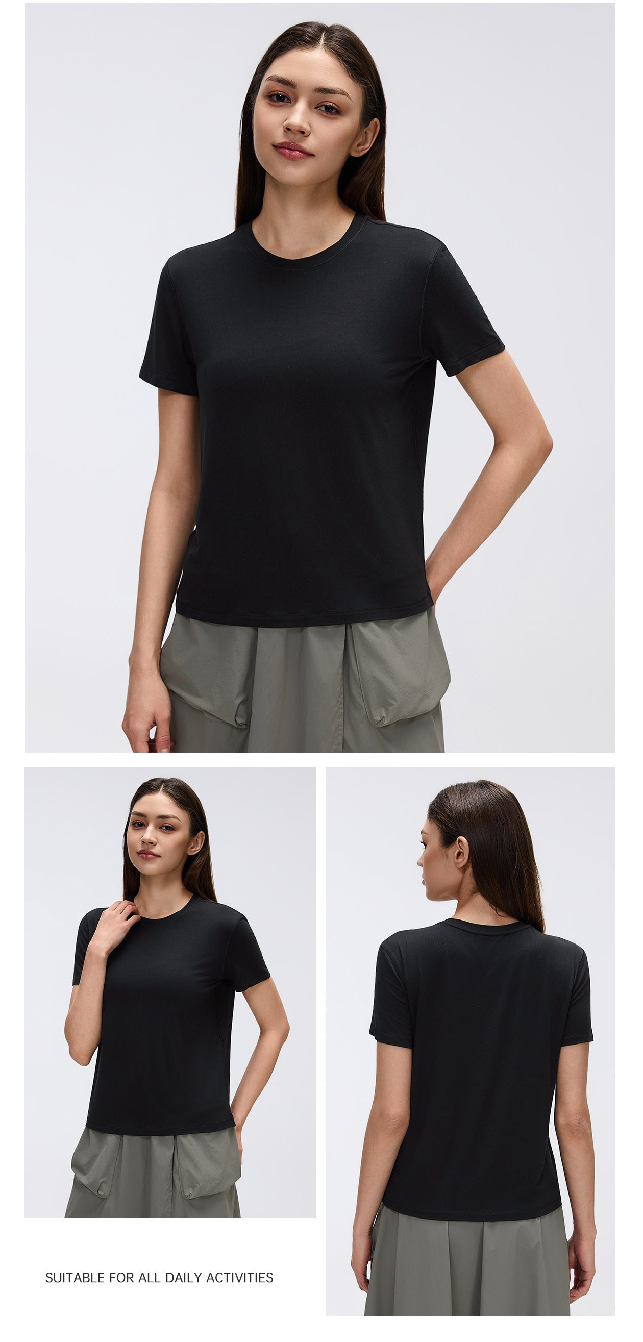 02/2026 Women's Summer Crew Neck Short Sleeve T-Shirt, Quick-Drying, Breathable, Running, Fitness, Casual Sports, Yoga, Short Sleeve, D26072