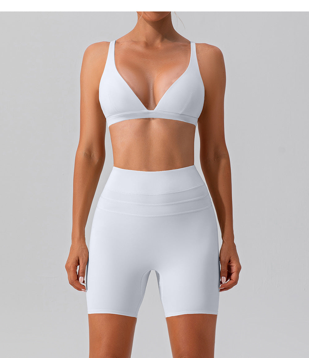 23.07 autumn quick-drying tight-fitting yoga clothing suit running casual naked sports training fitness suit for women