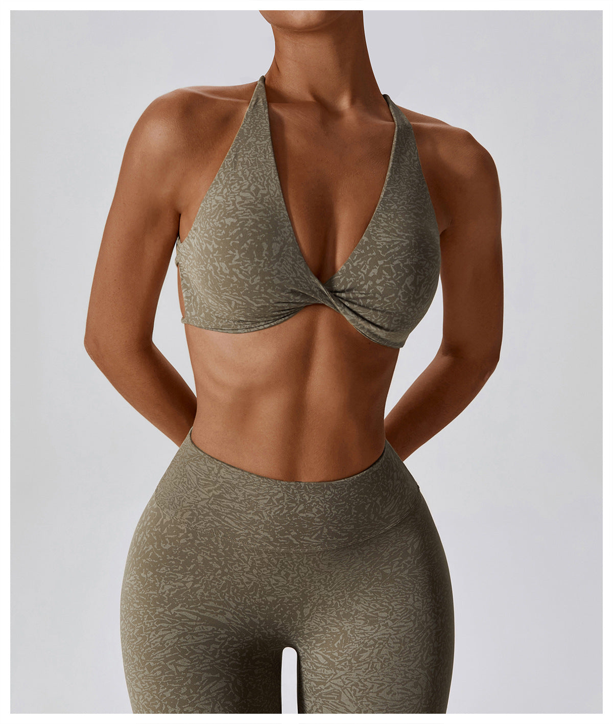 Printed sexy yoga bra tight sports underwear nude fitness yoga clothing 8256