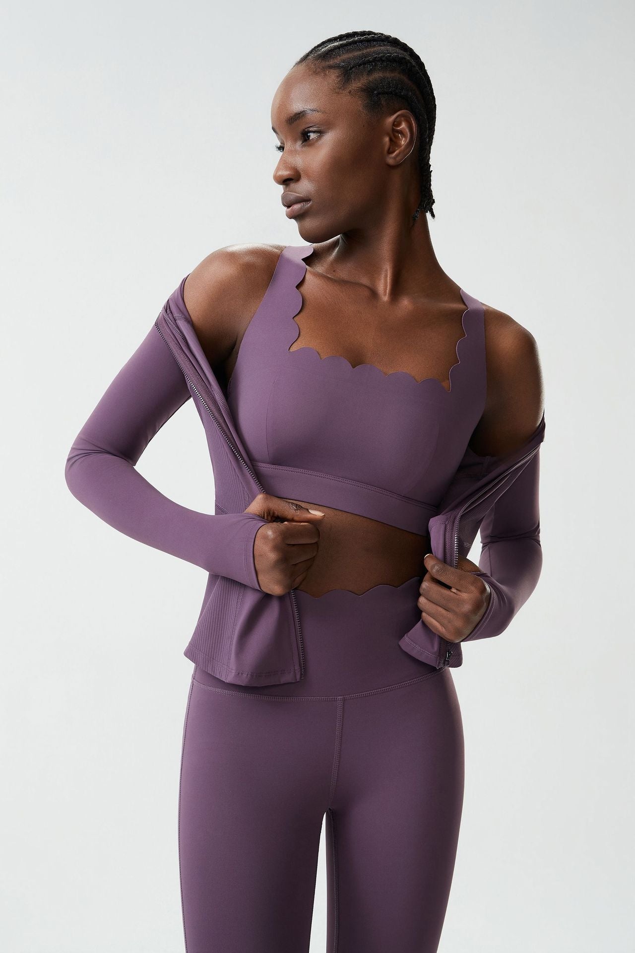 01/2026 Women's Plus Size Fitted Yoga Suit Set, Elastic Quick-Drying Sports Fitness Suit Set (3 Pieces)
