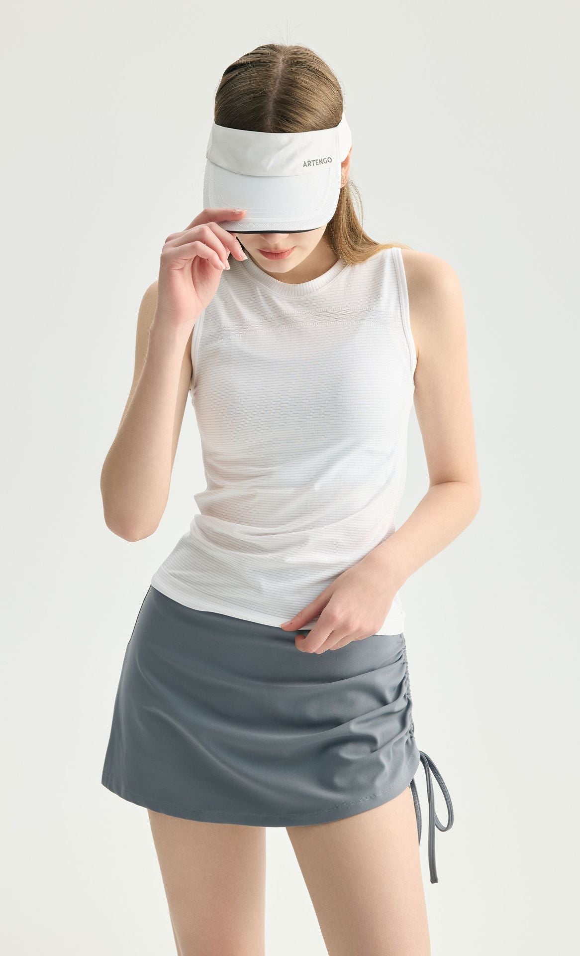 02/2026 Minifalda de yoga fruncida con cordón ajustable para mujer, ideal para correr, bailar, entrenar a diario, hacer fitness - pantalones falda de dos piezas