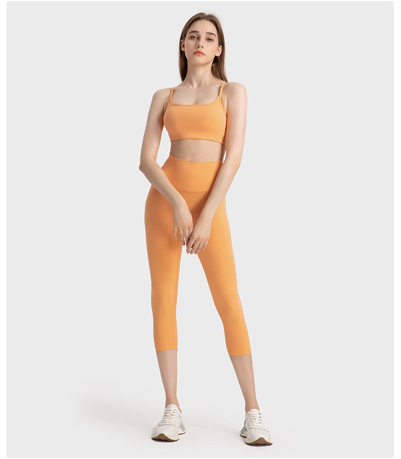 02/2023 updated thin strap cross hollow beautiful back sports bra bra low intensity yoga Pilates sports underwear