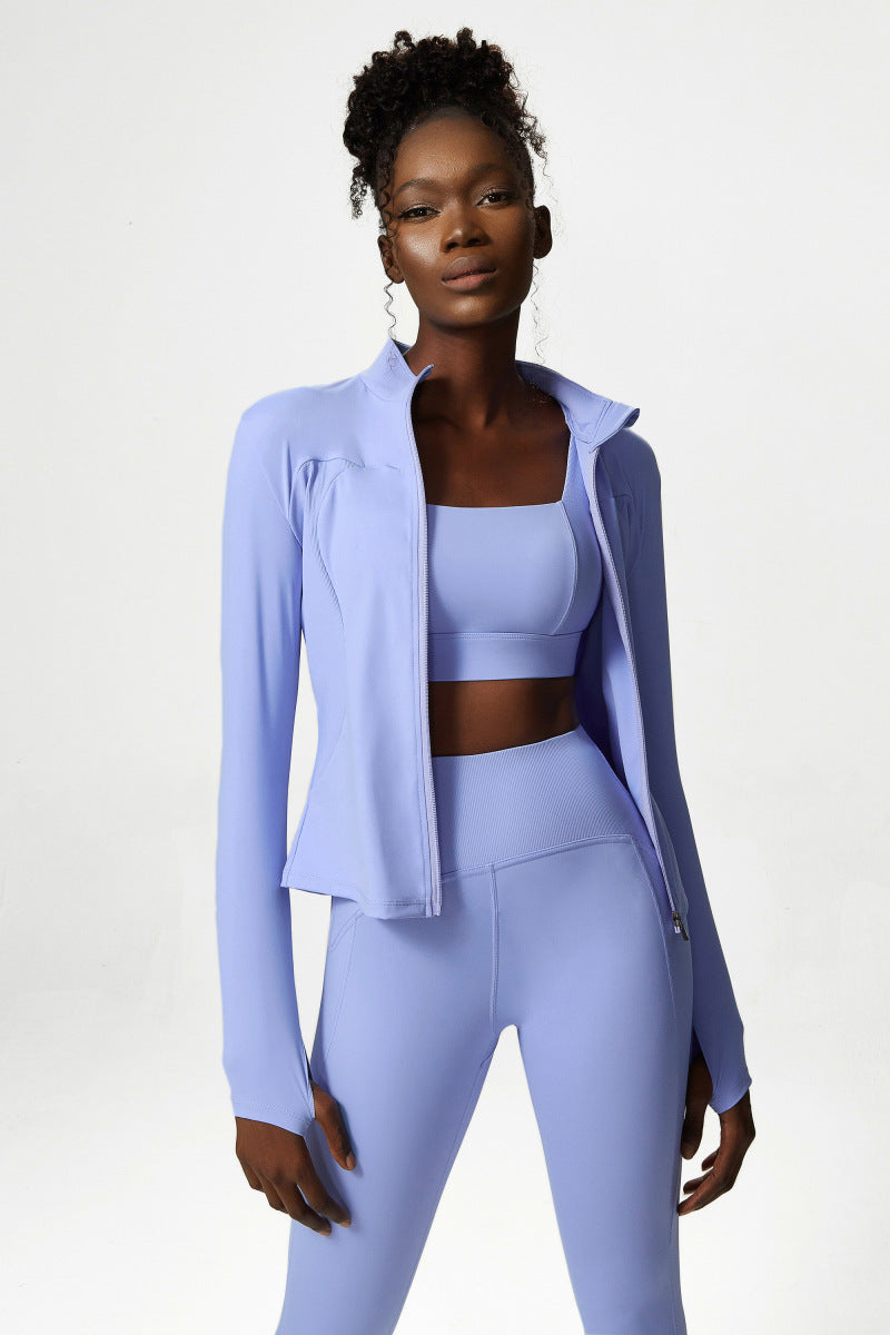 Autumn and winter long sleeve yoga jacket new yoga clothing suits sports tops women's zipper fitness clothes long-sleeved yoga jackets