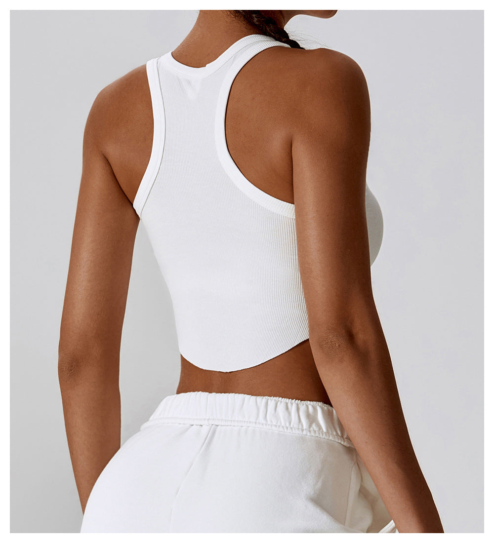 23.08 tight-fitting yoga clothing breathable sports vest I-shaped t-shirt with sleeveless fitness top female 8188