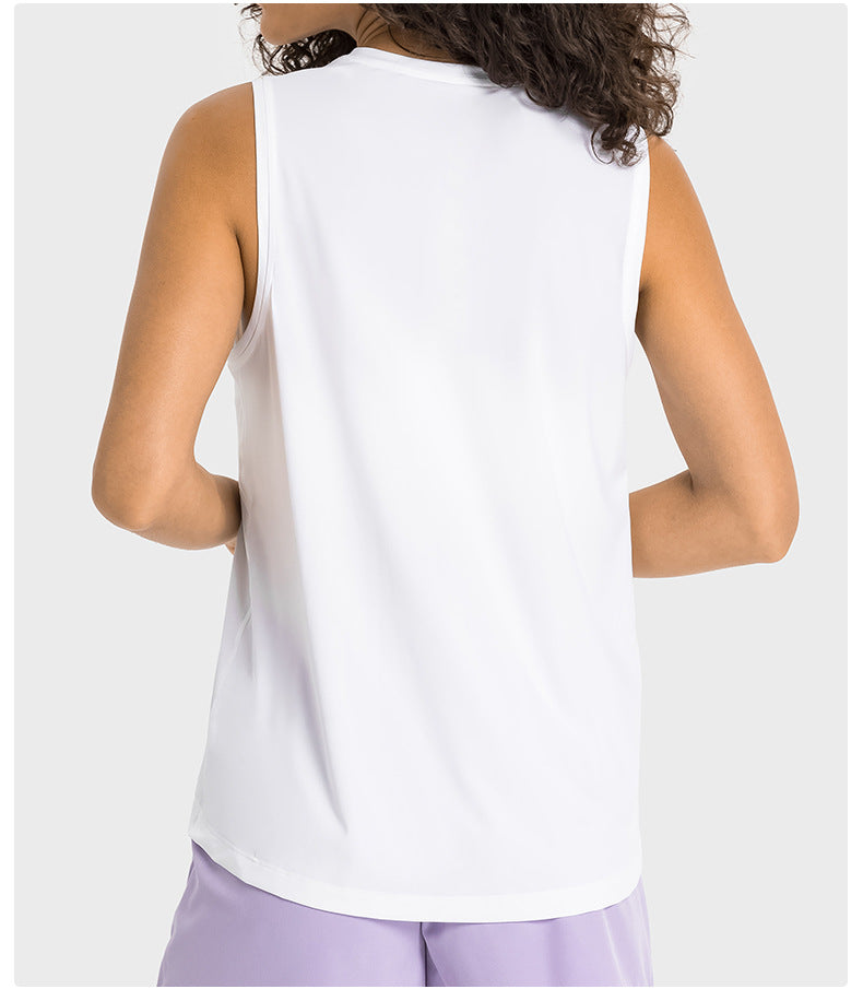 Summer new thin section breathable ice feeling loose strap quick-drying vest fashion outerwear yoga training fitness top