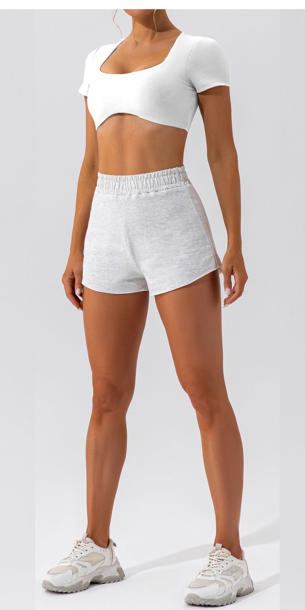 yoga clothing short-sleeved women's navel running sports top women's quick-drying naked fitness short-sleeved T-shirt