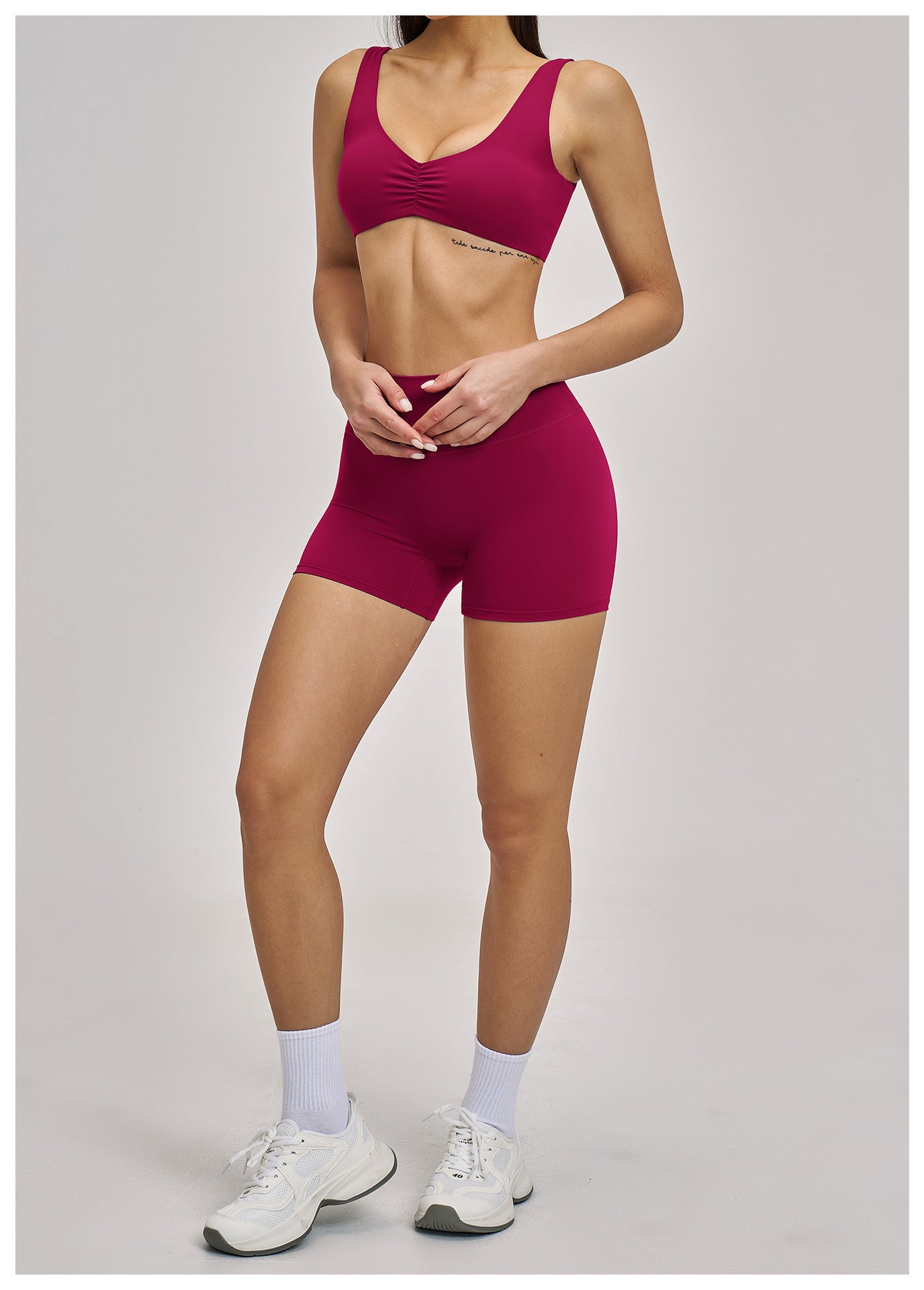 03/2026 Ensemble de Yoga en Micro Flannel Robuste - Ensemble Sportif de Course et Fitness Style Européen - Vêtements de Yoga à Dos Nu et Cou Attaché - 4520