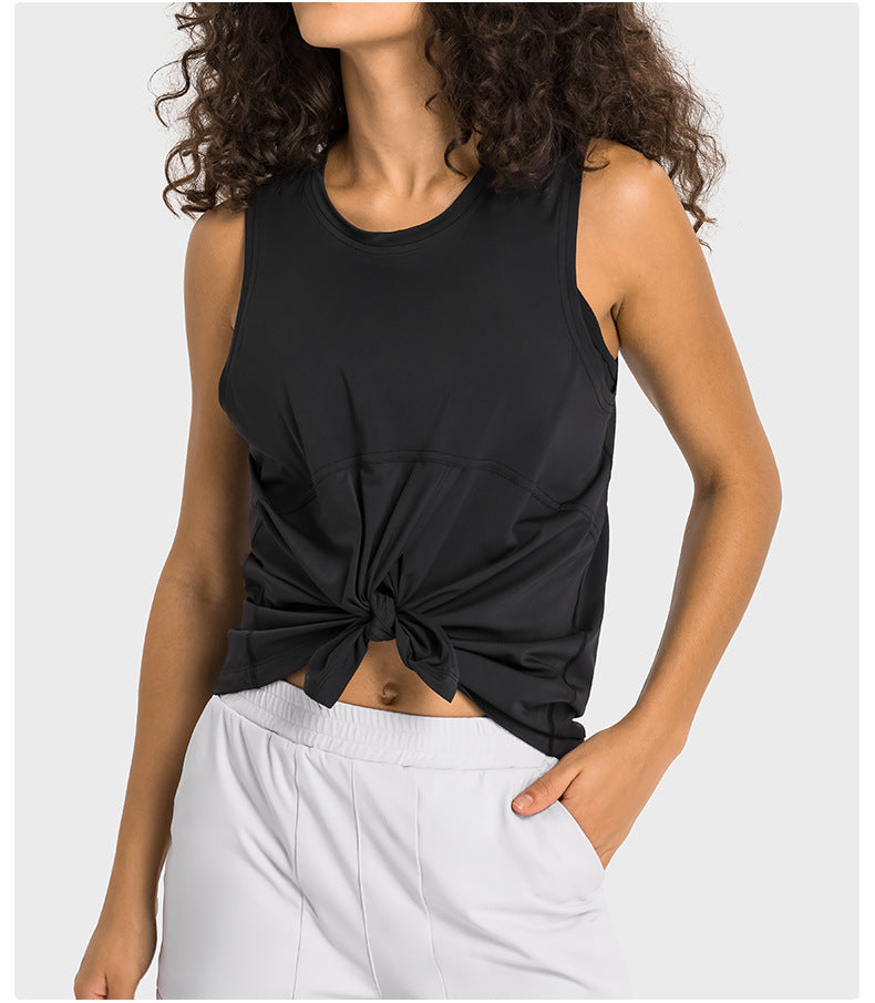 Summer new thin section breathable ice feeling loose strap quick-drying vest fashion outerwear yoga training fitness top