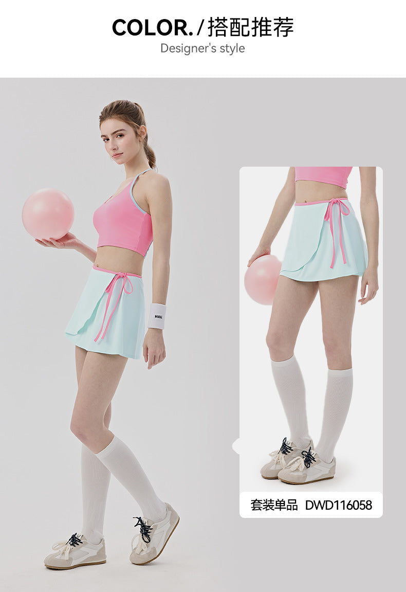 01/2026 Women's Yoga Vest with Padded Chest, No Need to Wear a Bra, Color Block Stripes, Beautiful Back, Pilates Fitness Top