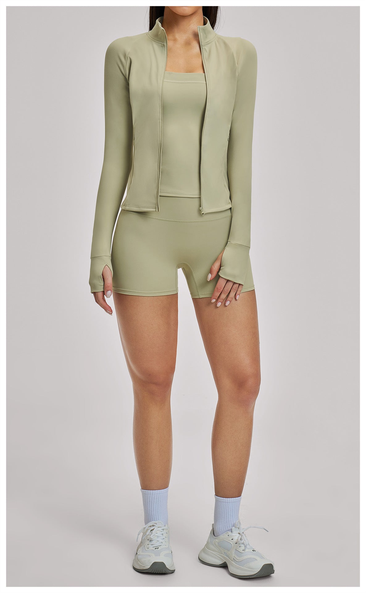 03/2026 Spring Yoga Set Casual Fitness Suit Women's Outdoor Running Sports Three-Piece Set 4510