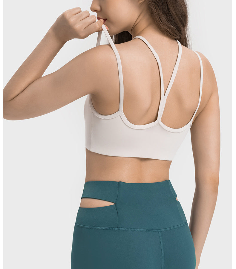 2023.09 Creora Hyosung Heart Fine belt beauty back Push-up Sports bra High elastic skin Sculpting Yoga sports underwear women
