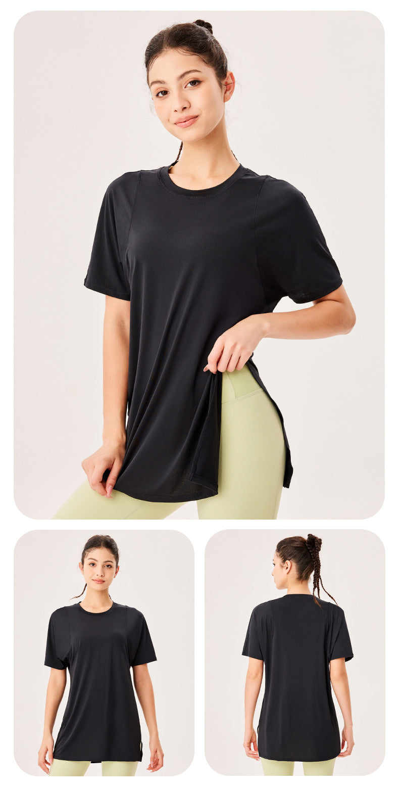 fouregg Plus Size Yoga Top Mesh Patchwork Cropped Gym Tee Bulk Stock Ready to Ship