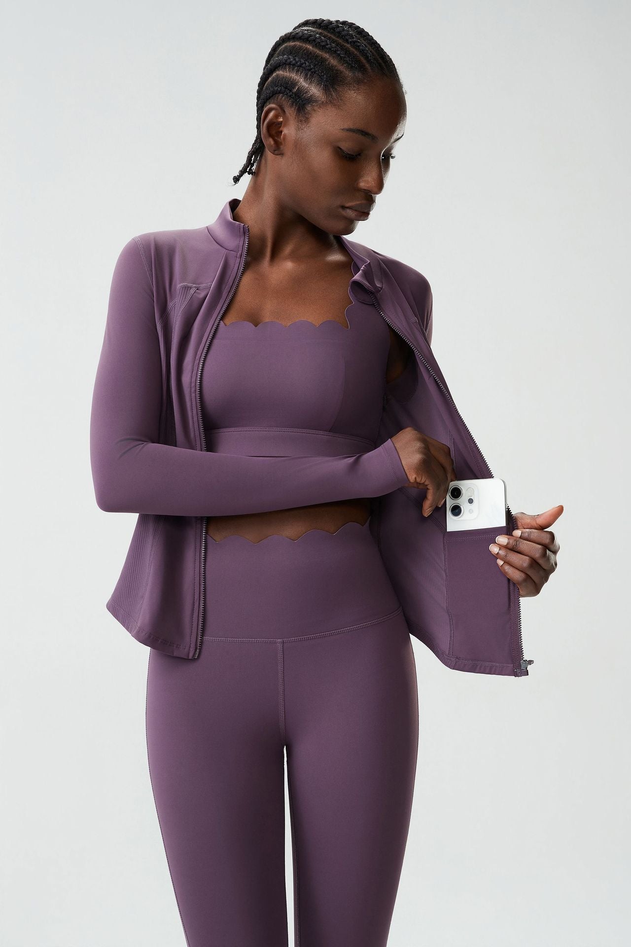 01/2026 Women's Plus Size Fitted Yoga Suit Set, Elastic Quick-Drying Sports Fitness Suit Set (3 Pieces)