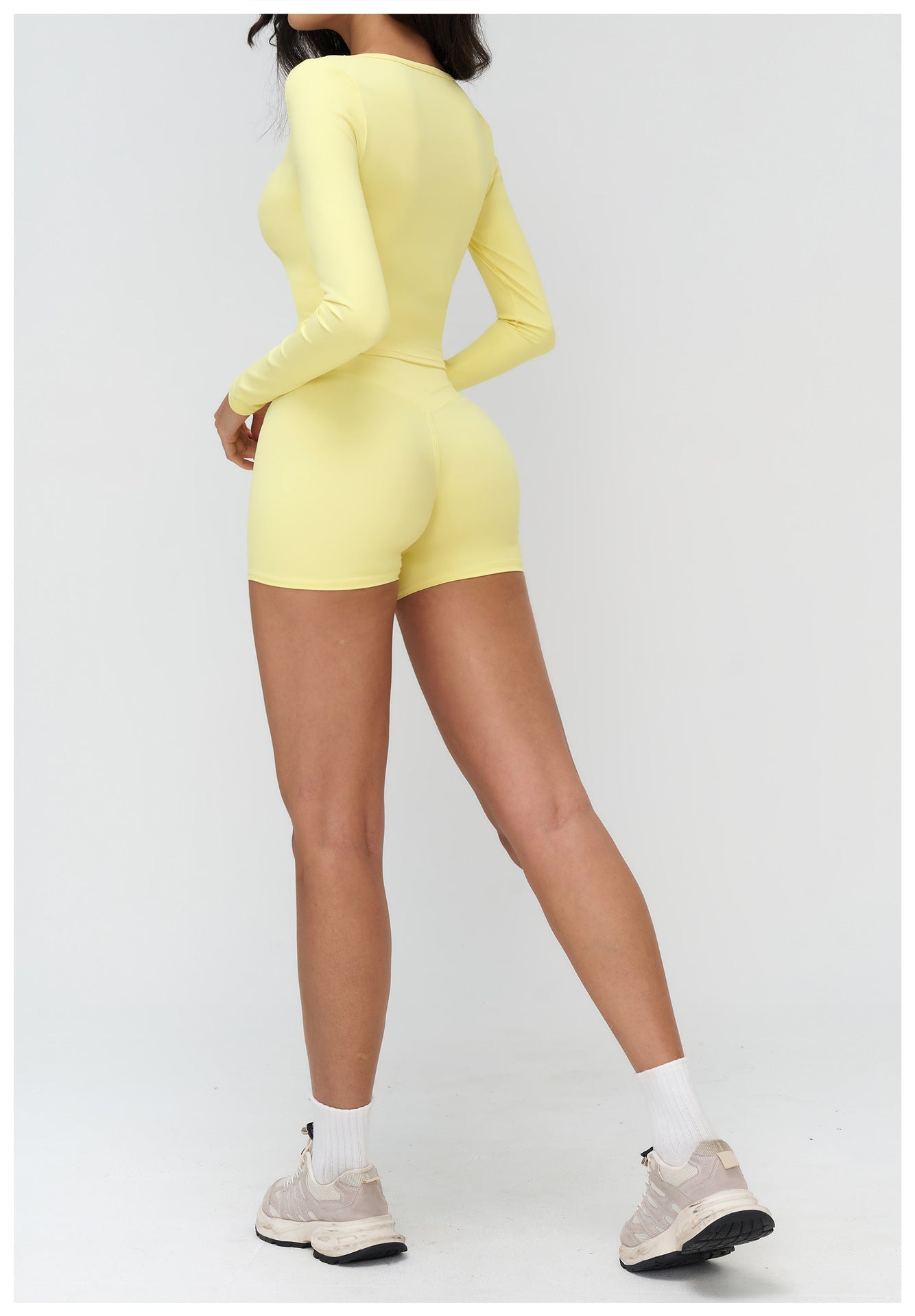 12/2025 Brushed yoga long-sleeved V-neck T-shirt, tight casual yoga wear, outdoor running and fitness sport top 3109 -