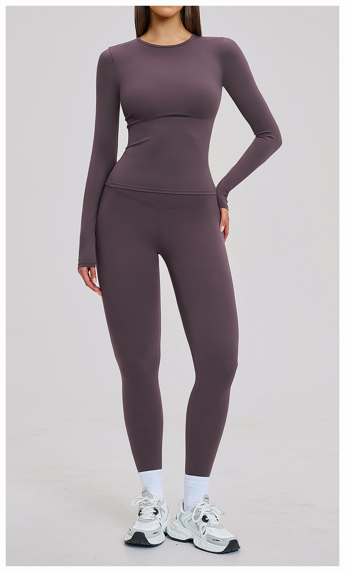 02/2026 Yoga set, brushed microfiber tight-fitting sport and casual outfit for women, outdoor running and fitness set, 8519